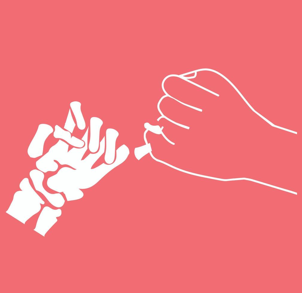 pinky swear promise hand with Skeleton hand vector