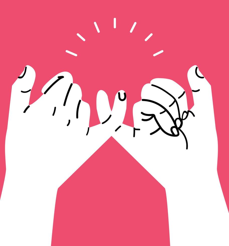 hands making  promise icon concept vector