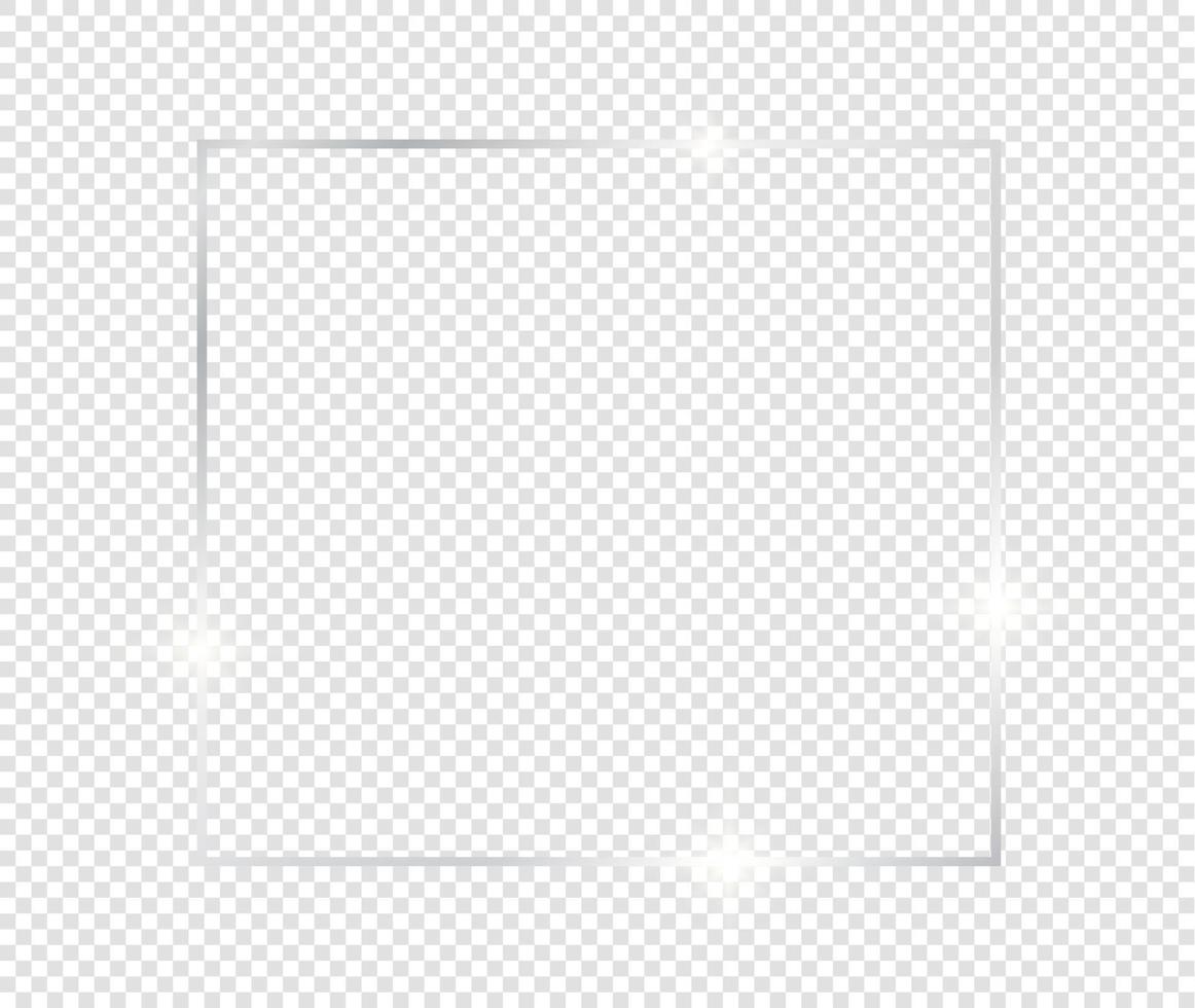 Grey shiny glowing frame with shadows isolated transparent background vector