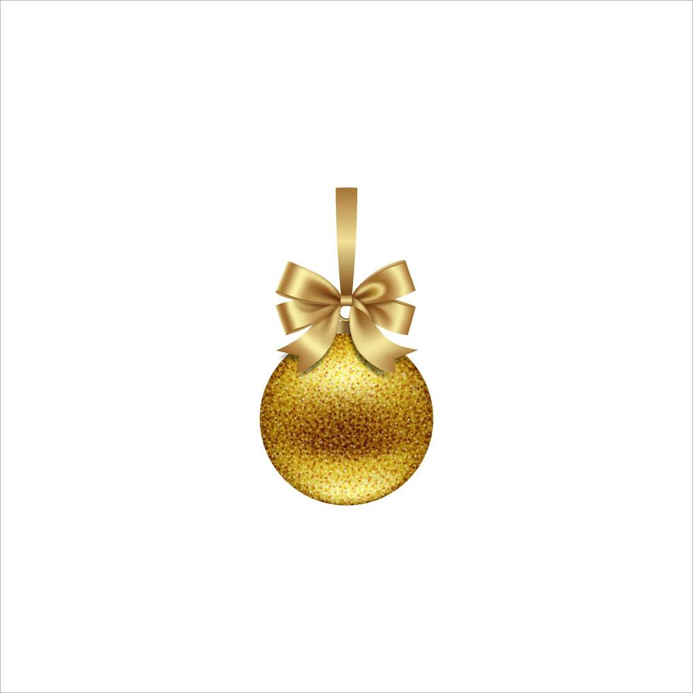 gold glitter christmas ball vector