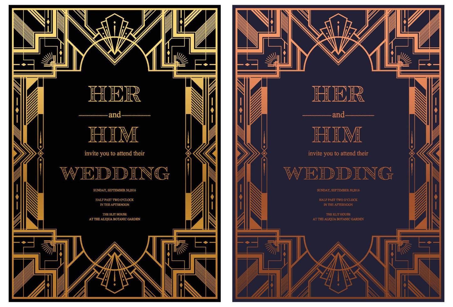 Gatsby card greetings template vector