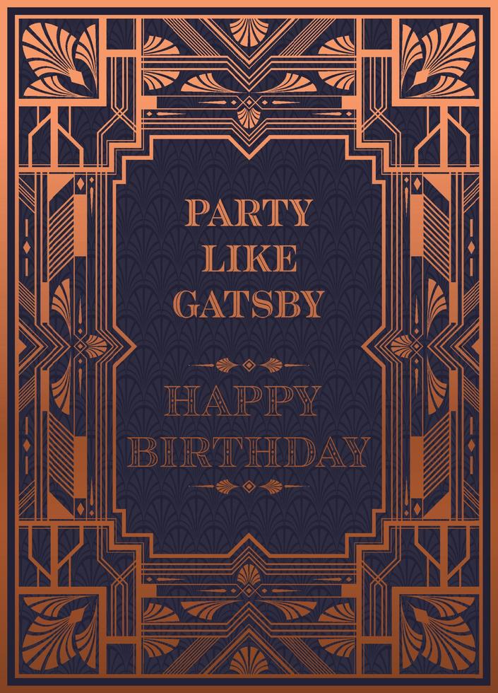 Gatsby card greetings template vector