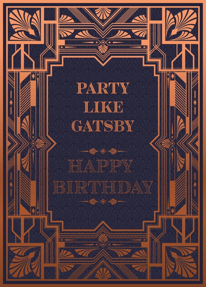 plantilla de saludos de tarjeta gatsby vector