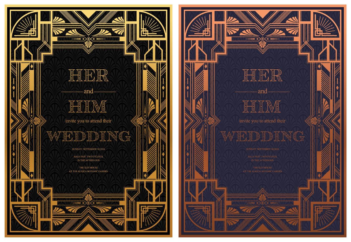 Gatsby card greetings template vector