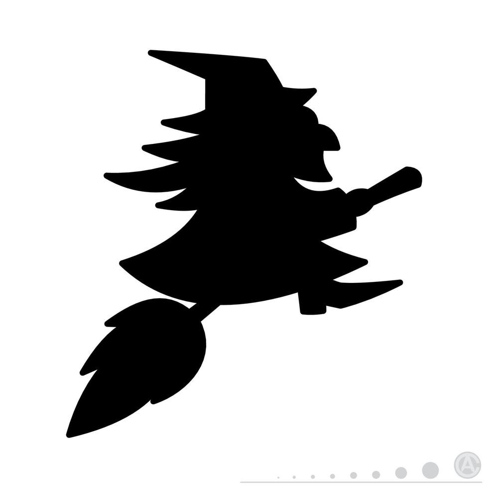 Icon vector graphic of witch. Icon in black and white style.