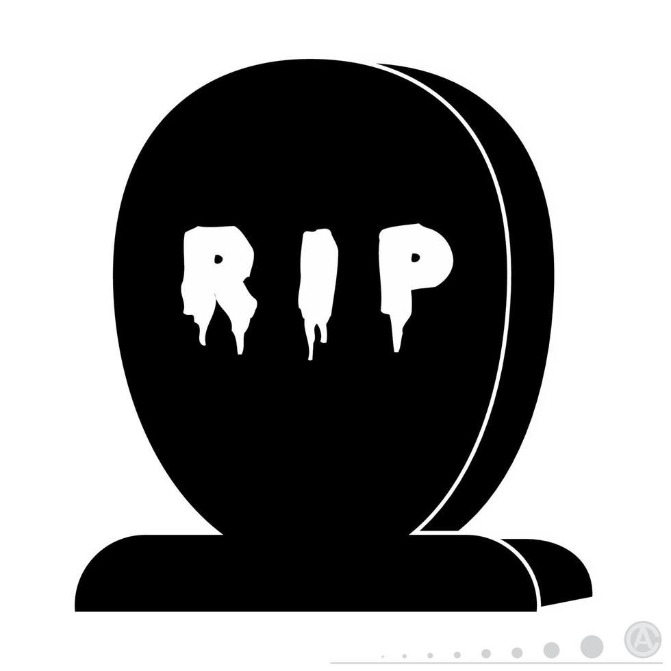 Icon vector graphic of tombstone. Icon in black and white style.