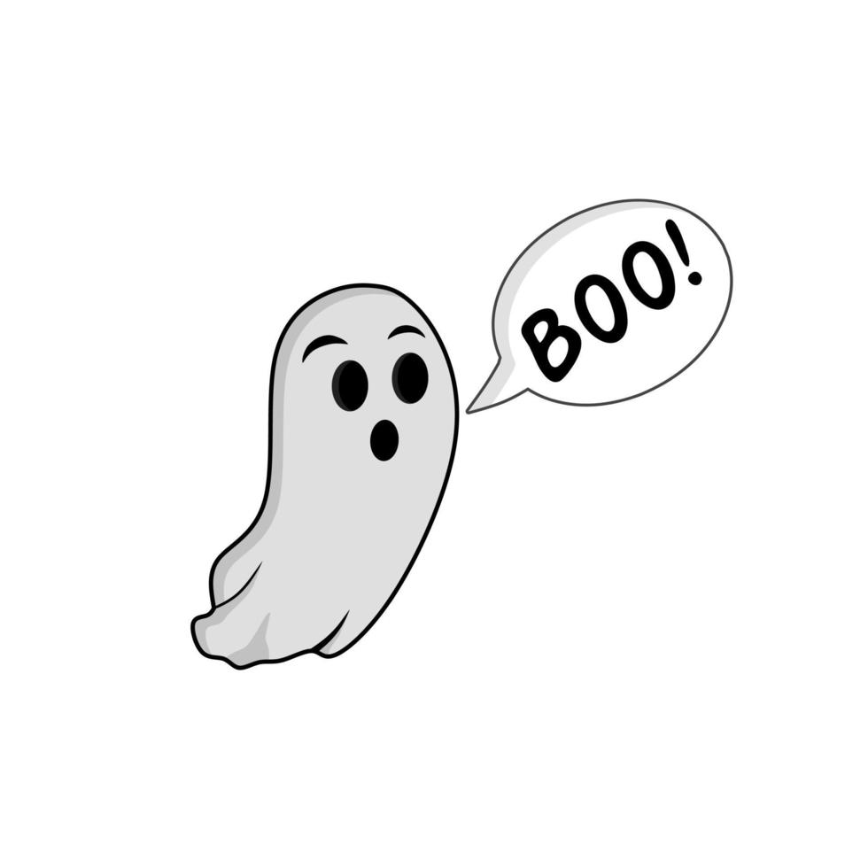 Vector illustration ghost boo Halloween character