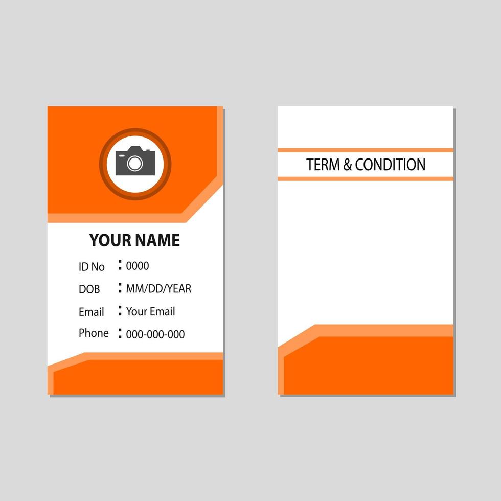 diseño de tarjeta de visita vertical naranja y blanco. diseños de tarjetas de presentación para plantillas de impresión. tarjetas de visita para el personal de la empresa. vector