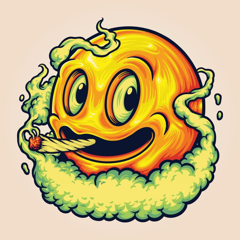 Smile Icon Smoke Stoner Illustrations vector
