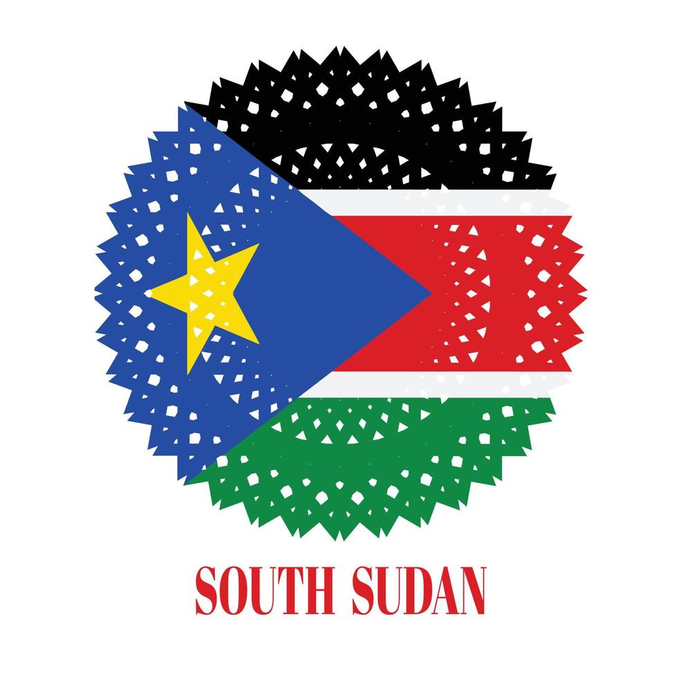 South sudan flag with elegant medal ornament concept vector