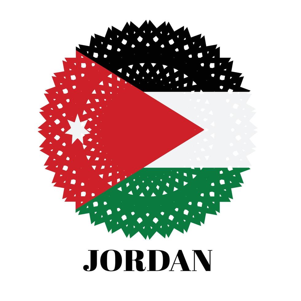 Bandera de Jordania con elegante concepto de ornamento de medalla vector