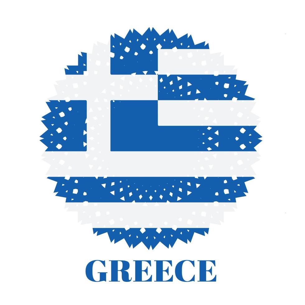 Bandera de Grecia con elegante concepto de ornamento de medalla vector