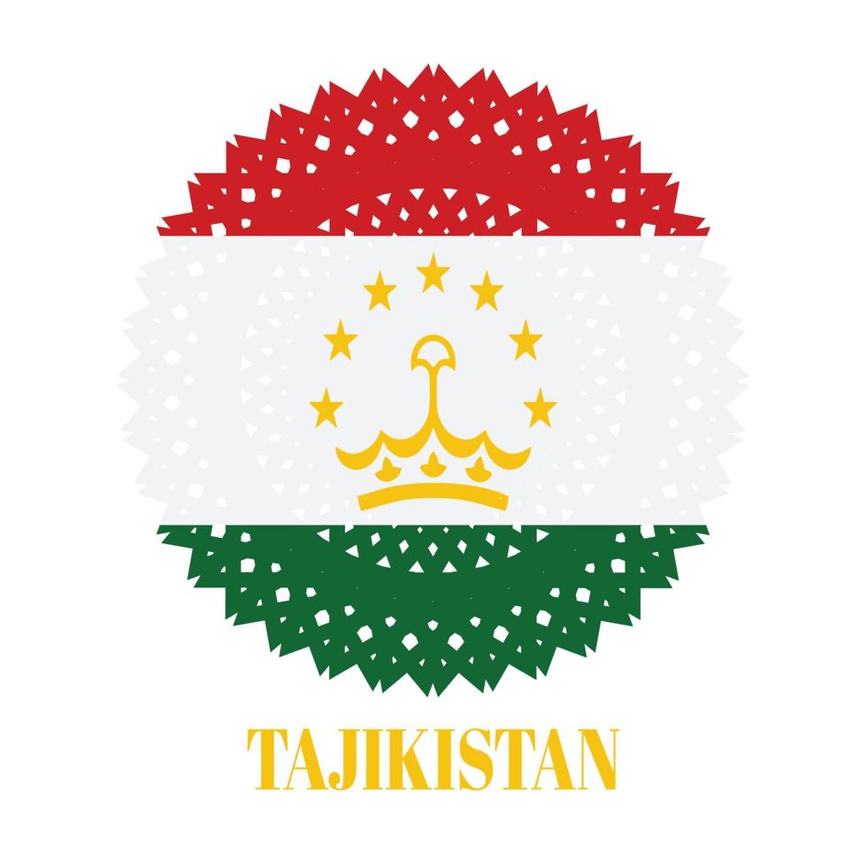 Bandera de Tayikistán con elegante concepto de ornamento de medalla vector