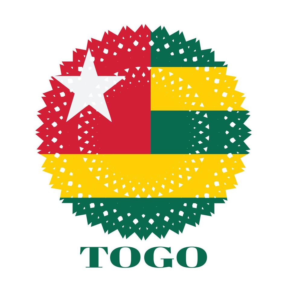 Togo flag with elegant medal ornament concept vector