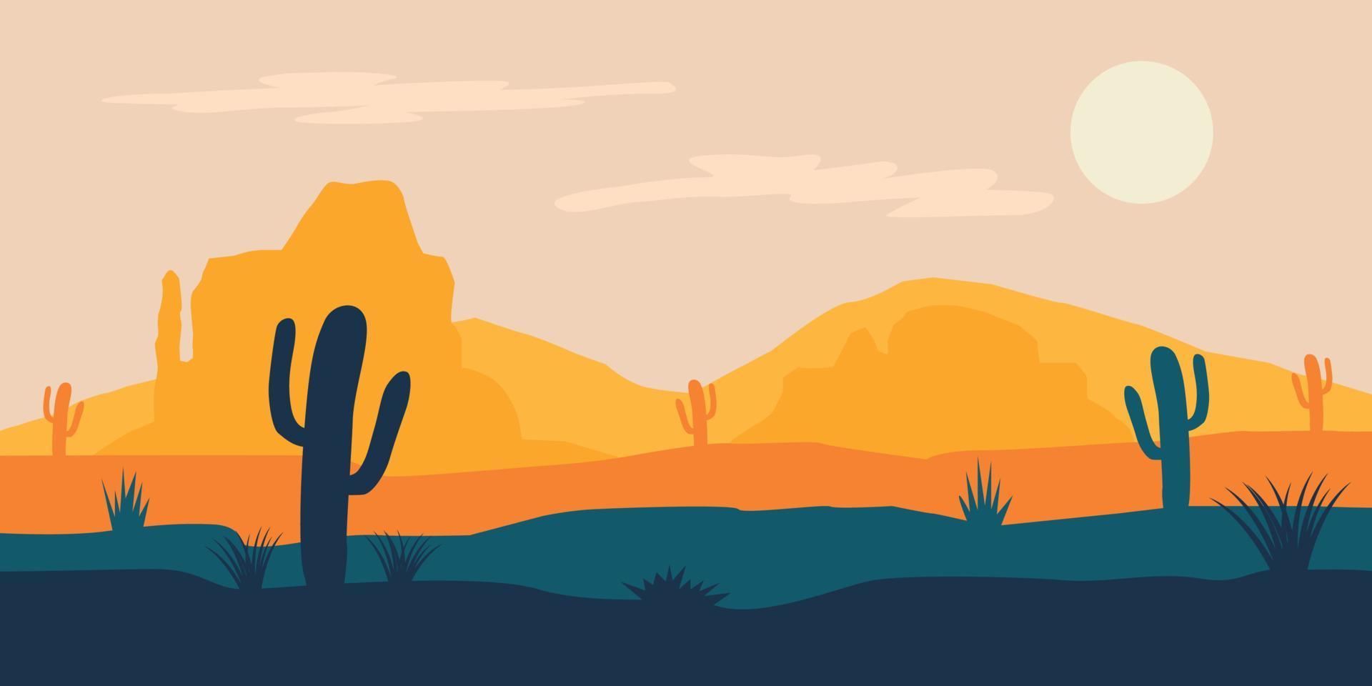 Wild west modern minimal flat background vector