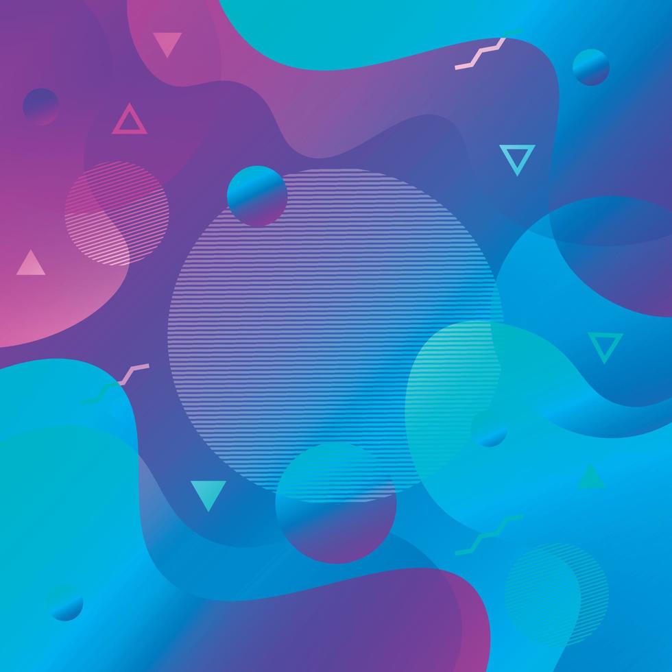 Pink and Blue fluid geometric background vector
