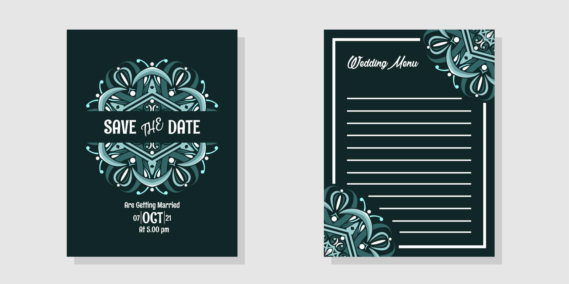 set of wedding invitation with beautiful colours, File EPS. vector