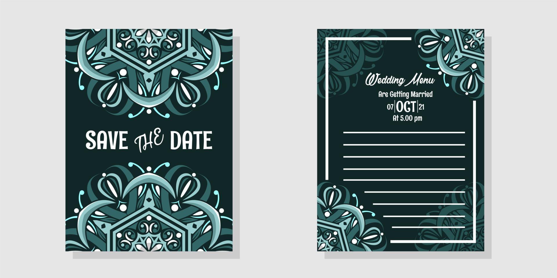 set of wedding invitation with beautiful colours, File EPS. vector