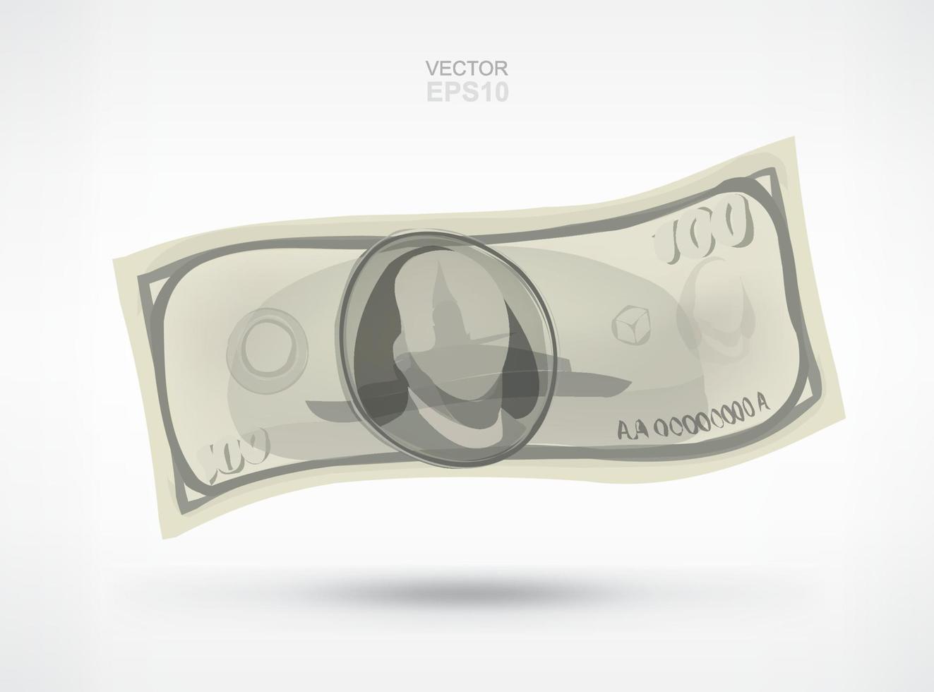 billete de dólar sobre fondo blanco. vector. vector