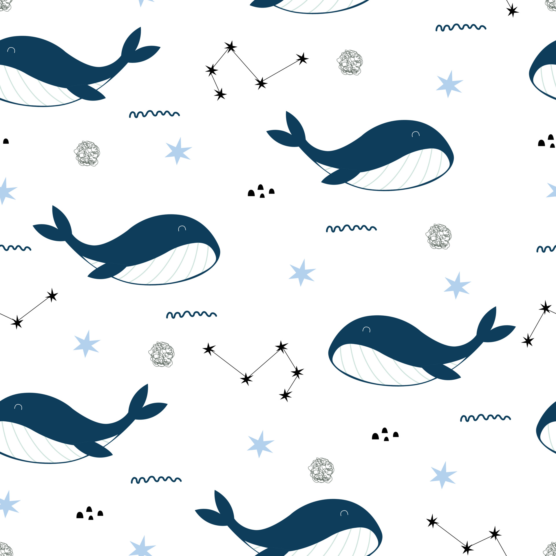 ballena azul de patrones sin fisuras fondo de animales marinos diseño  dibujado a mano en estilo de dibujos animados utilizado para textiles,  patrones de ropa, estampados, fondos de pantalla ilustración vectorial  3660864