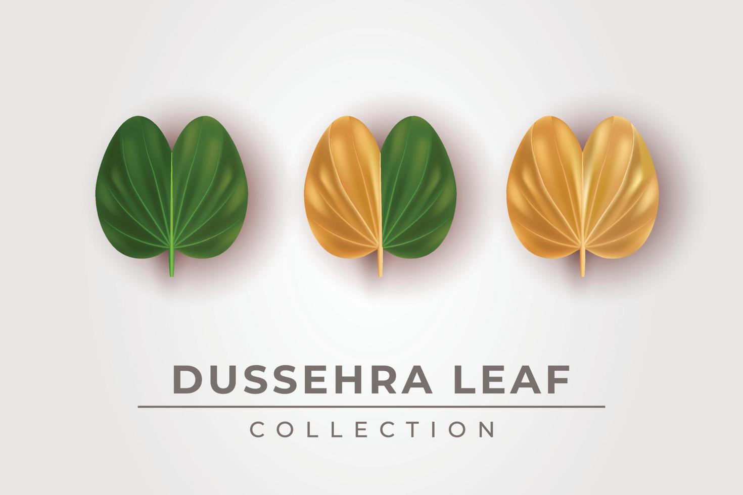 Illustration of beautiful Dussehra leaf collection set for happy Dussehra feestival vector