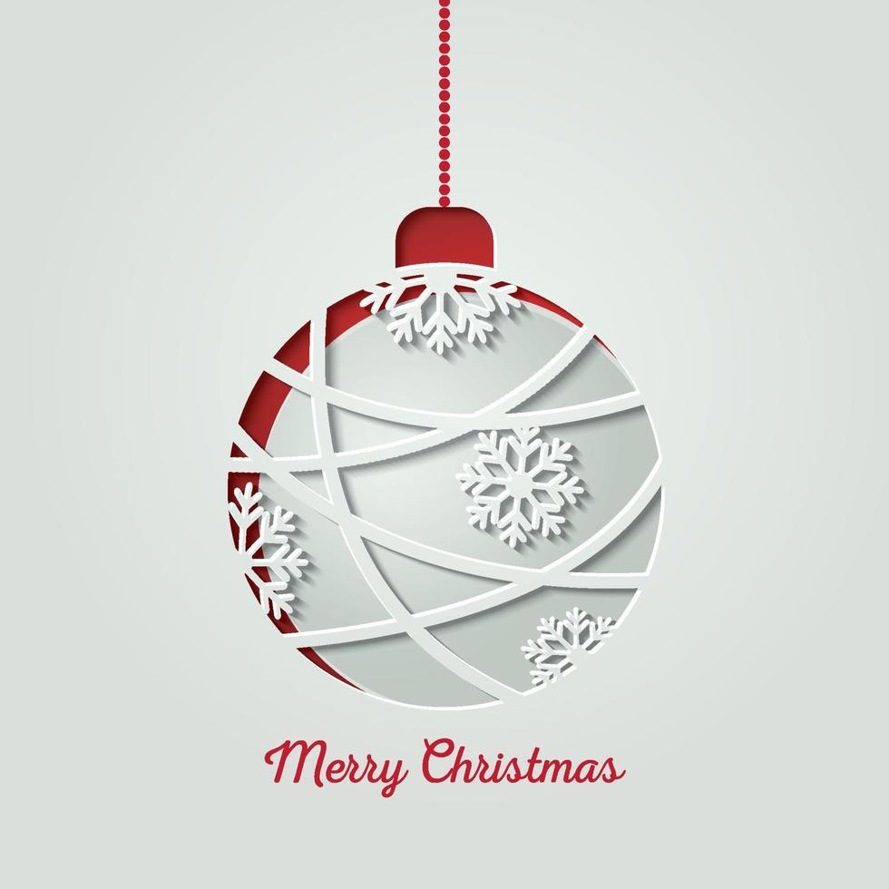 tarjeta de regalo redonda de navidad con cinta roja y lazo de raso vector
