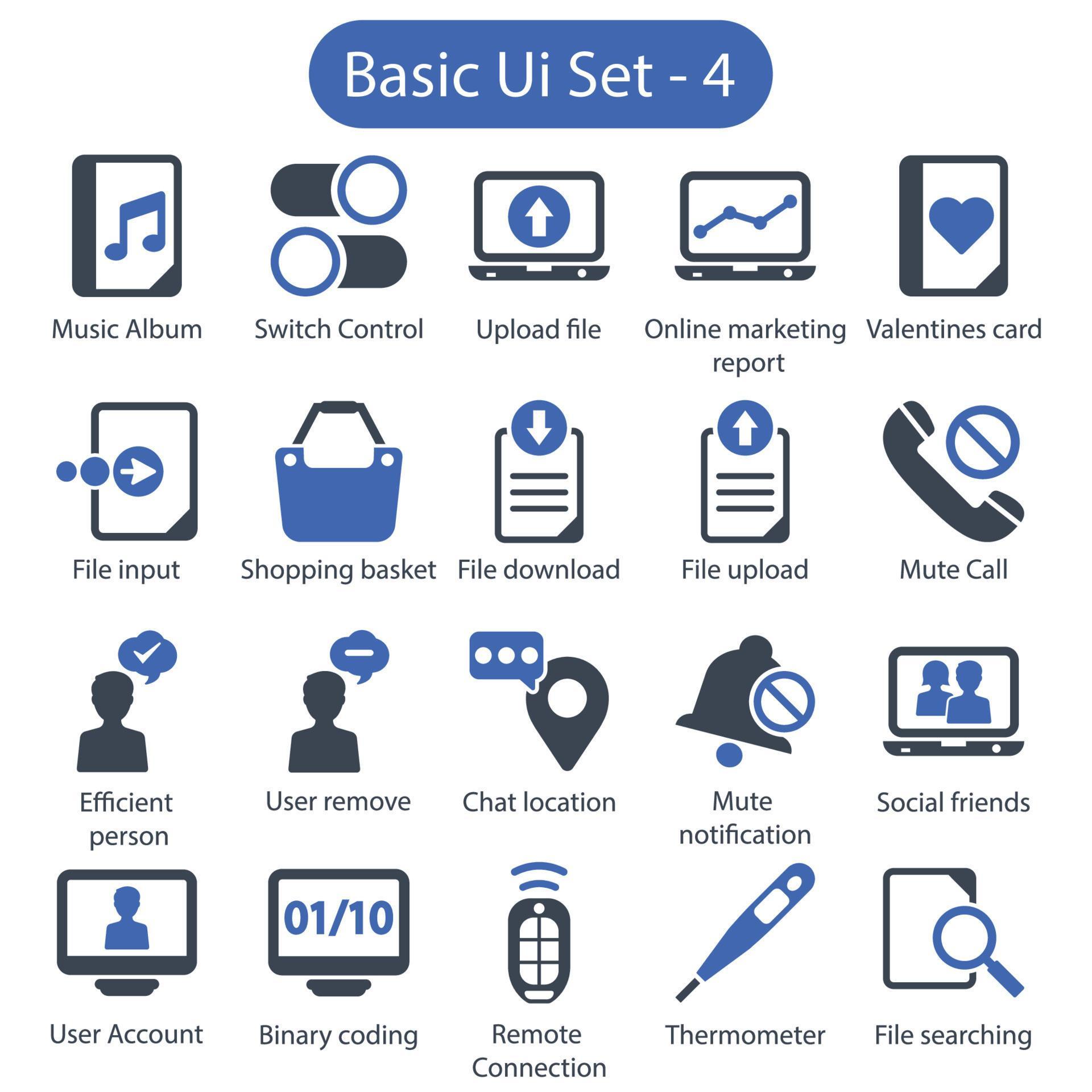 Basic Ui icon set 4 3661116 Vector Art at Vecteezy