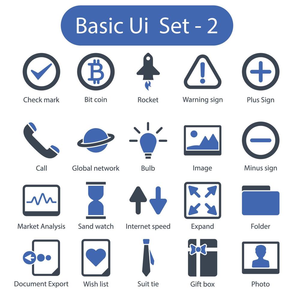 Basic Ui icon set 2 3661117 Vector Art at Vecteezy