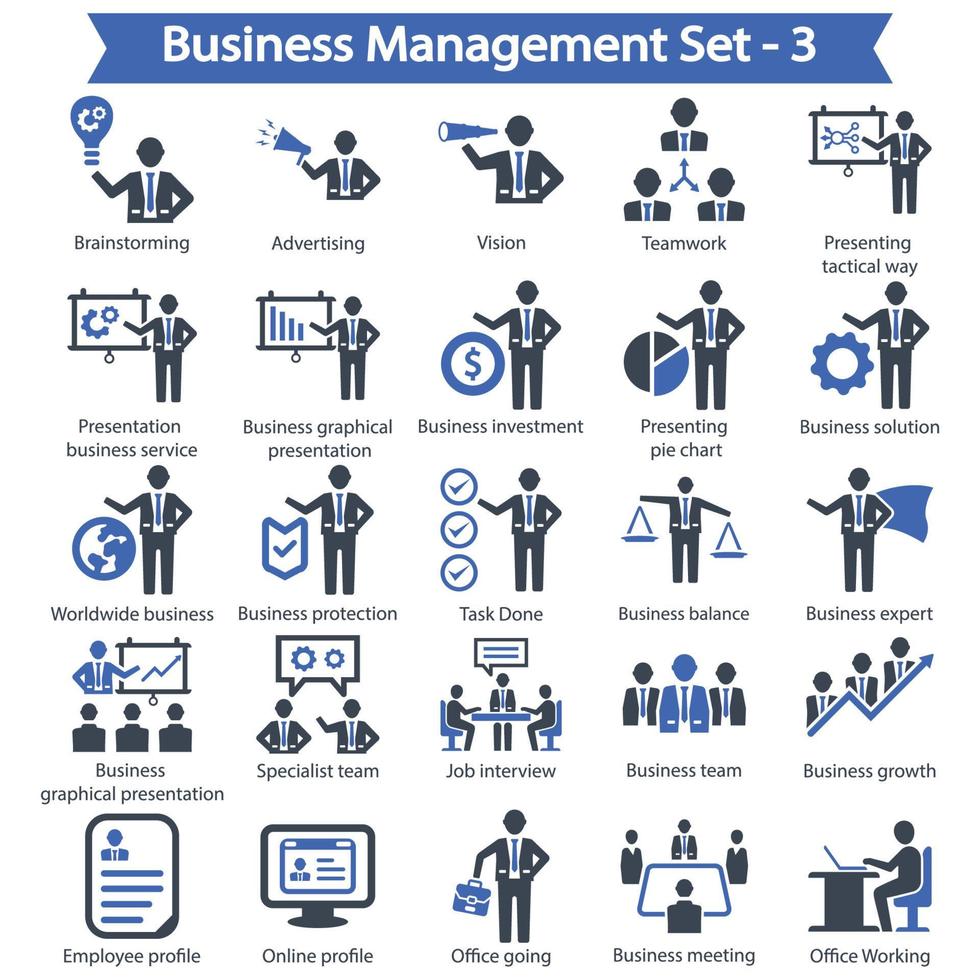 conjunto de gestión empresarial 3 vector