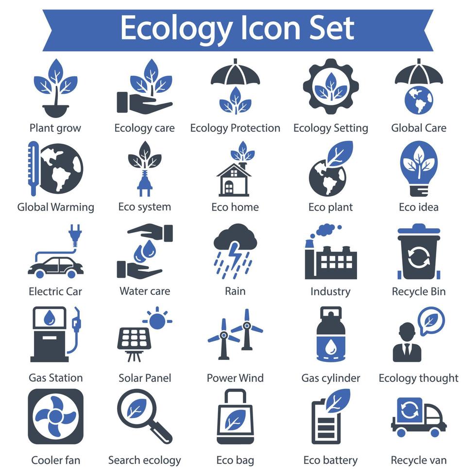 Ecology icon set vector