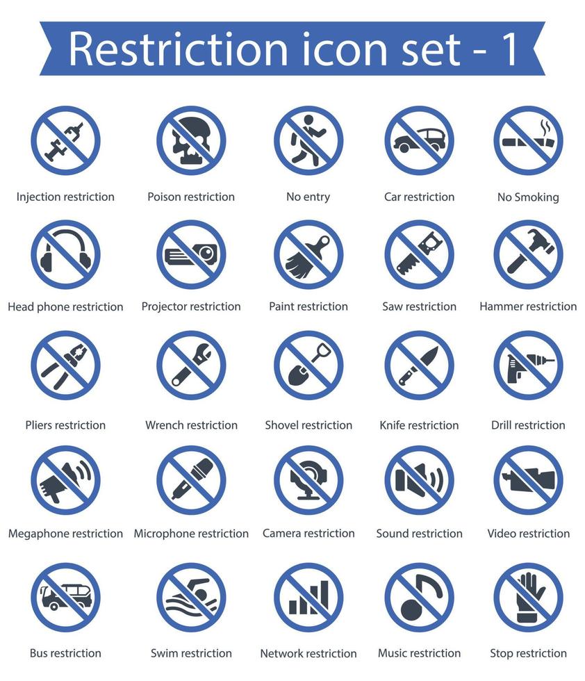 conjunto de iconos de restricción 1 vector
