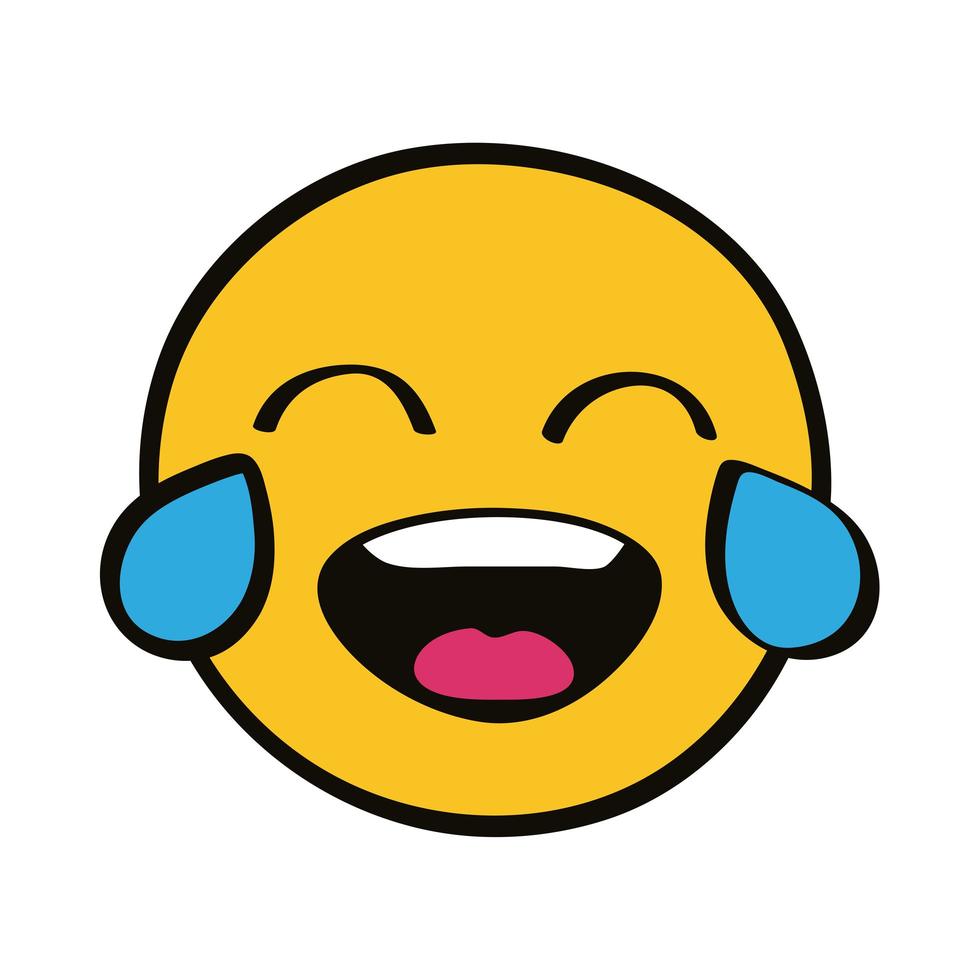 personaje emoji riendo vector