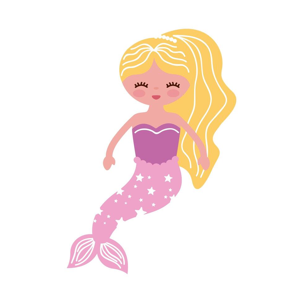 cute mermaid blond vector