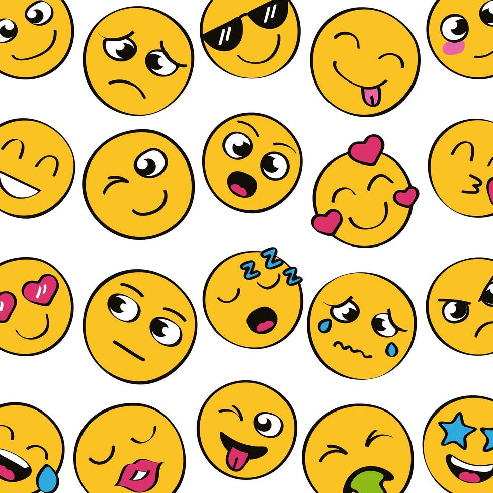emojis icons pattern vector