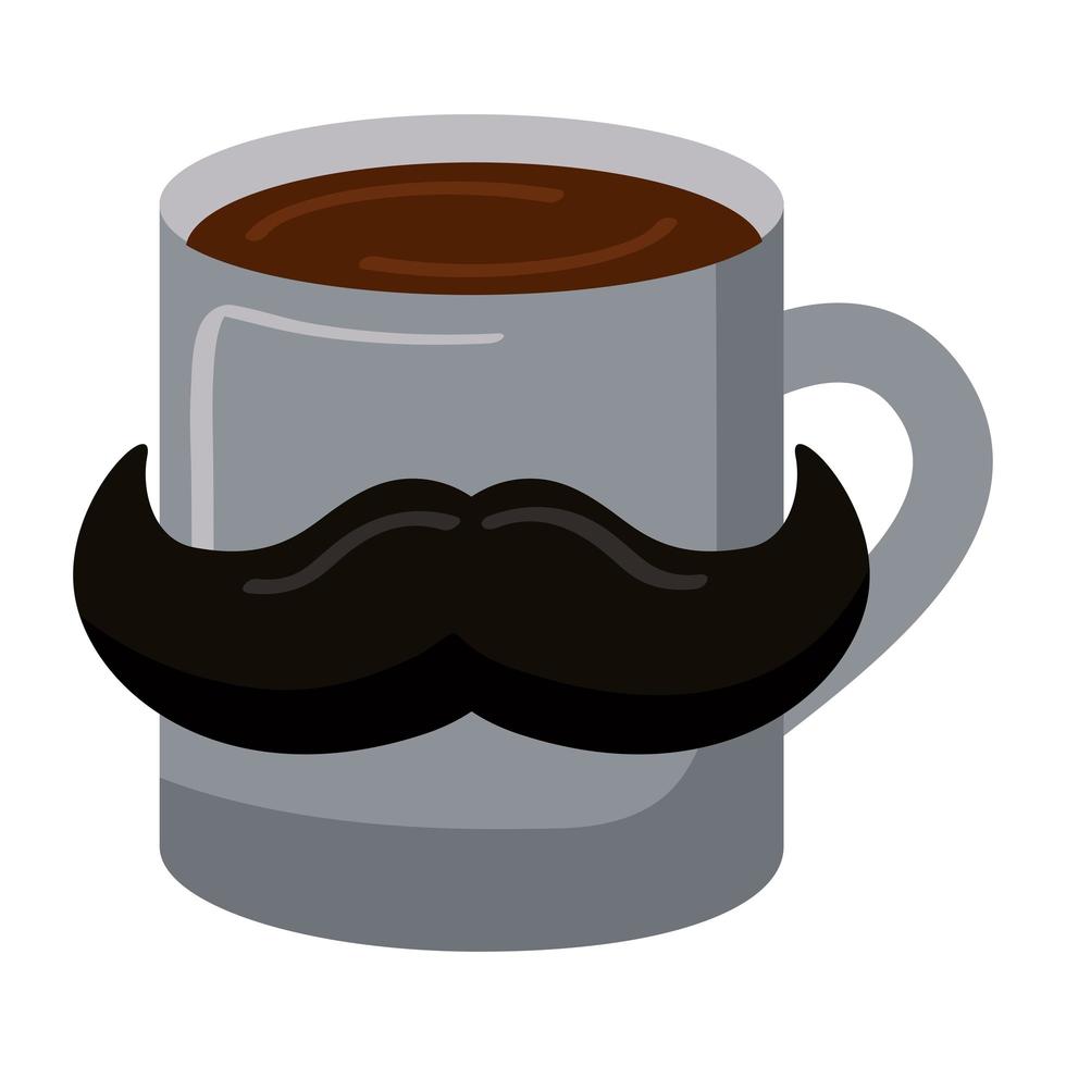 mustache in mug vector