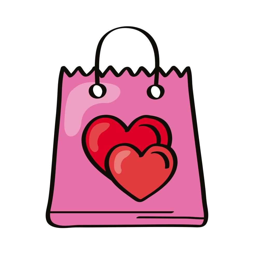 bolsa de regalo de amor vector