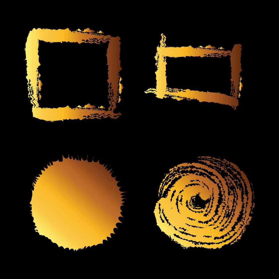 golden four paint brushes vector