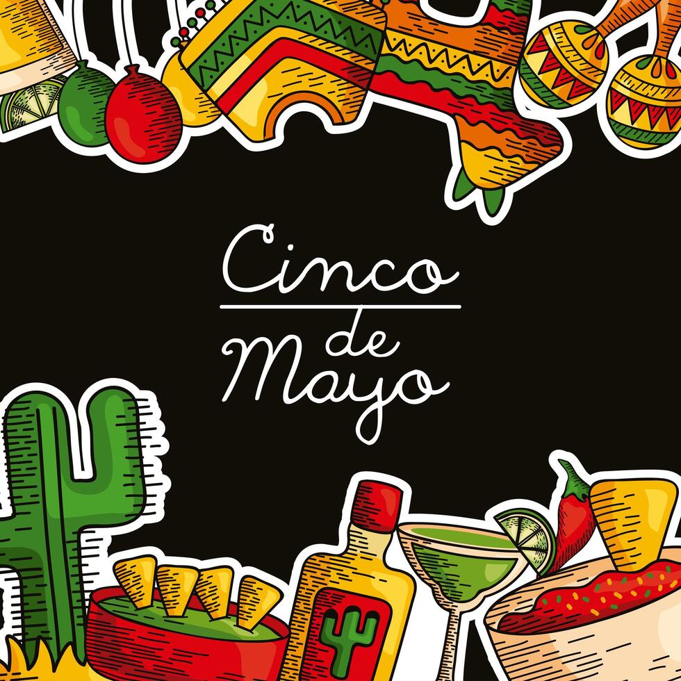 5 de mayo frame vector