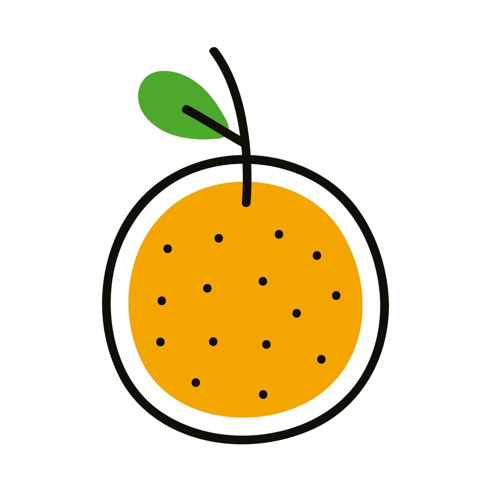 orange doodle style vector
