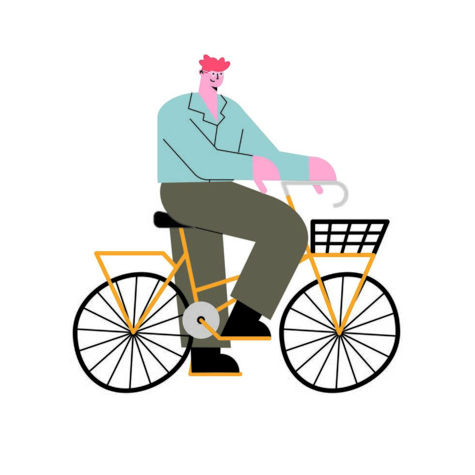man bike ride vector