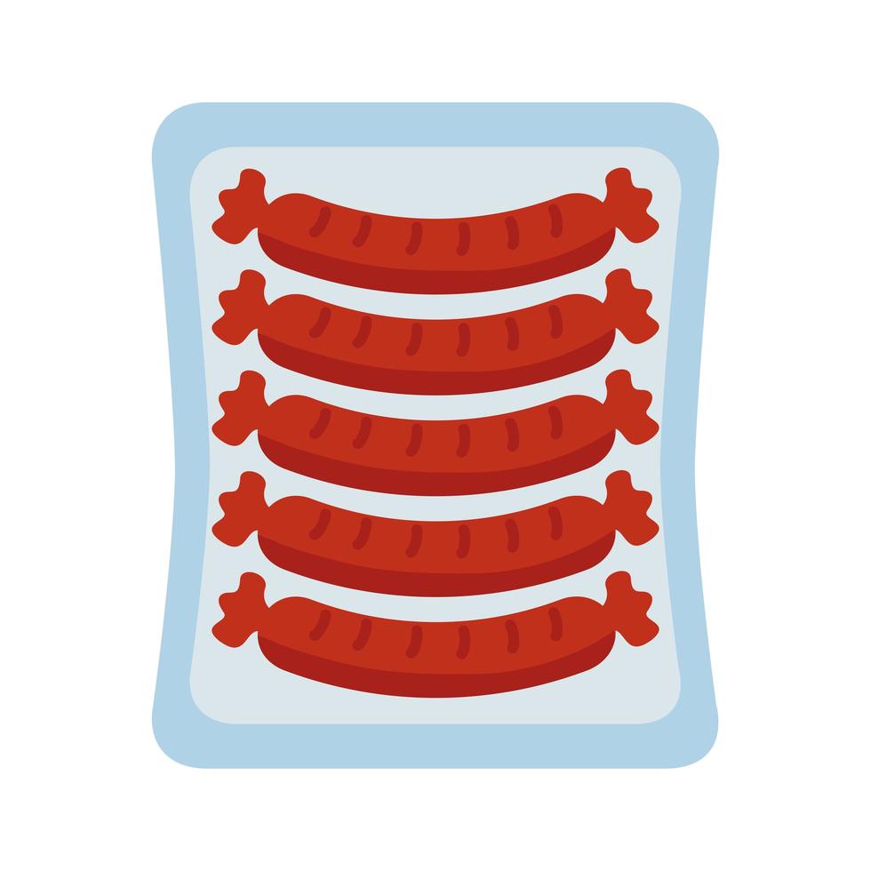 sausages in pack vector