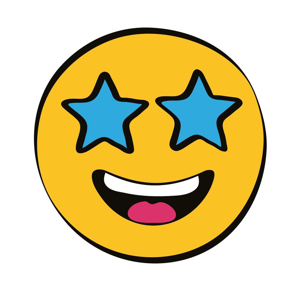 eyes stars emoji vector