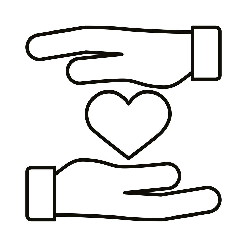 hands lifting heart vector