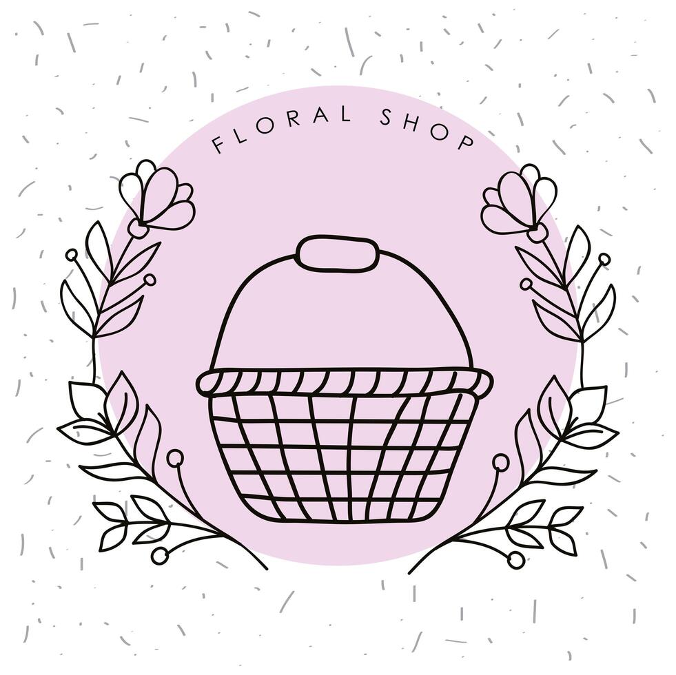 flowers and basket vector