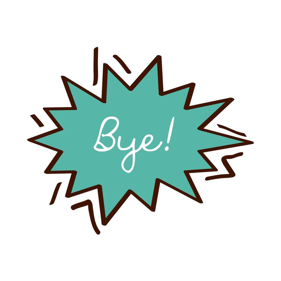 bye text balloon vector