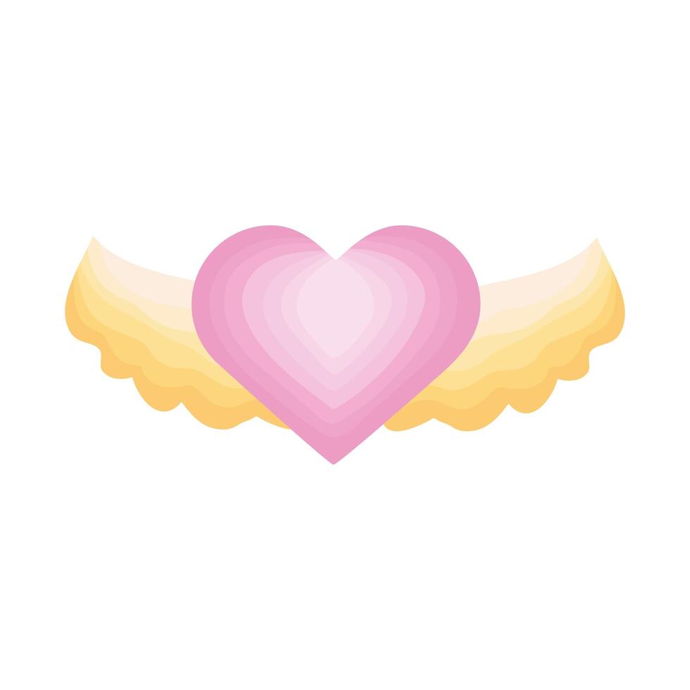 heart with wings vector