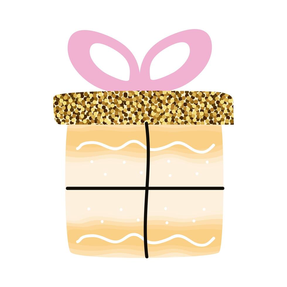 caja de regalo dorada vector