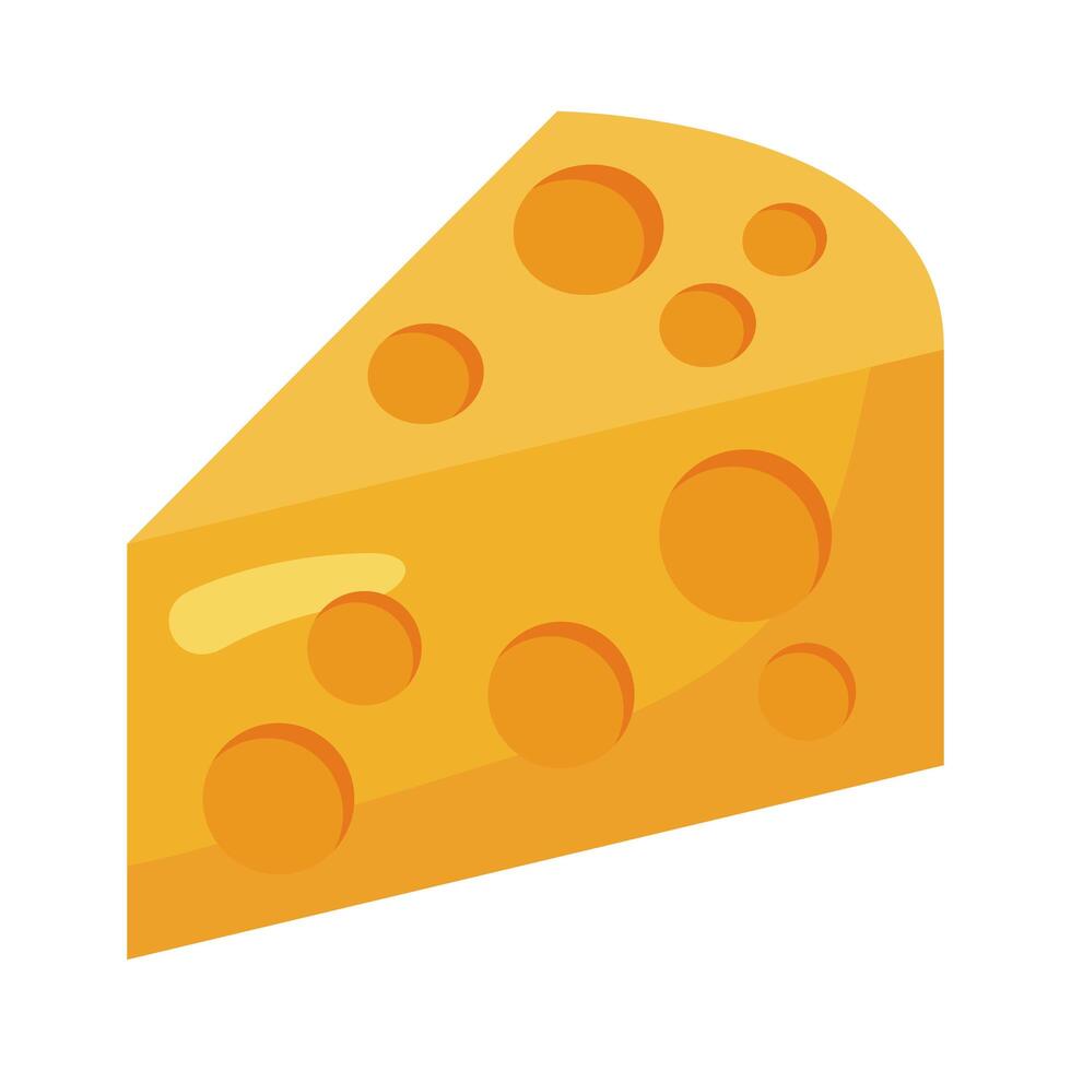 icono de porción de queso vector