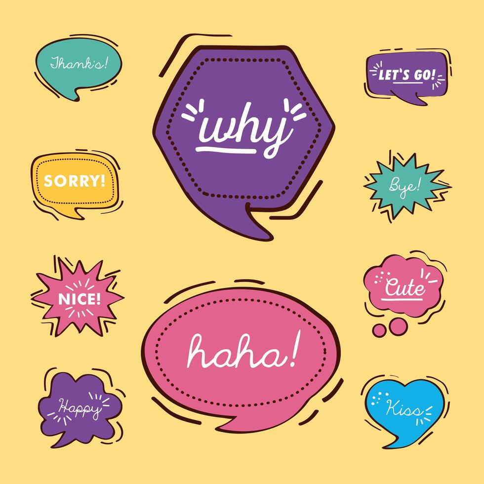 ten text balloons vector
