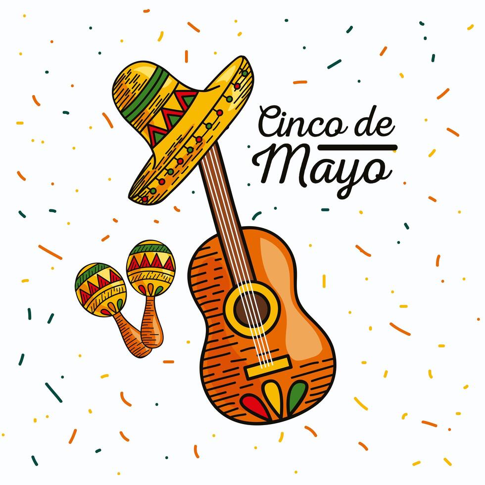 5 de mayo party vector